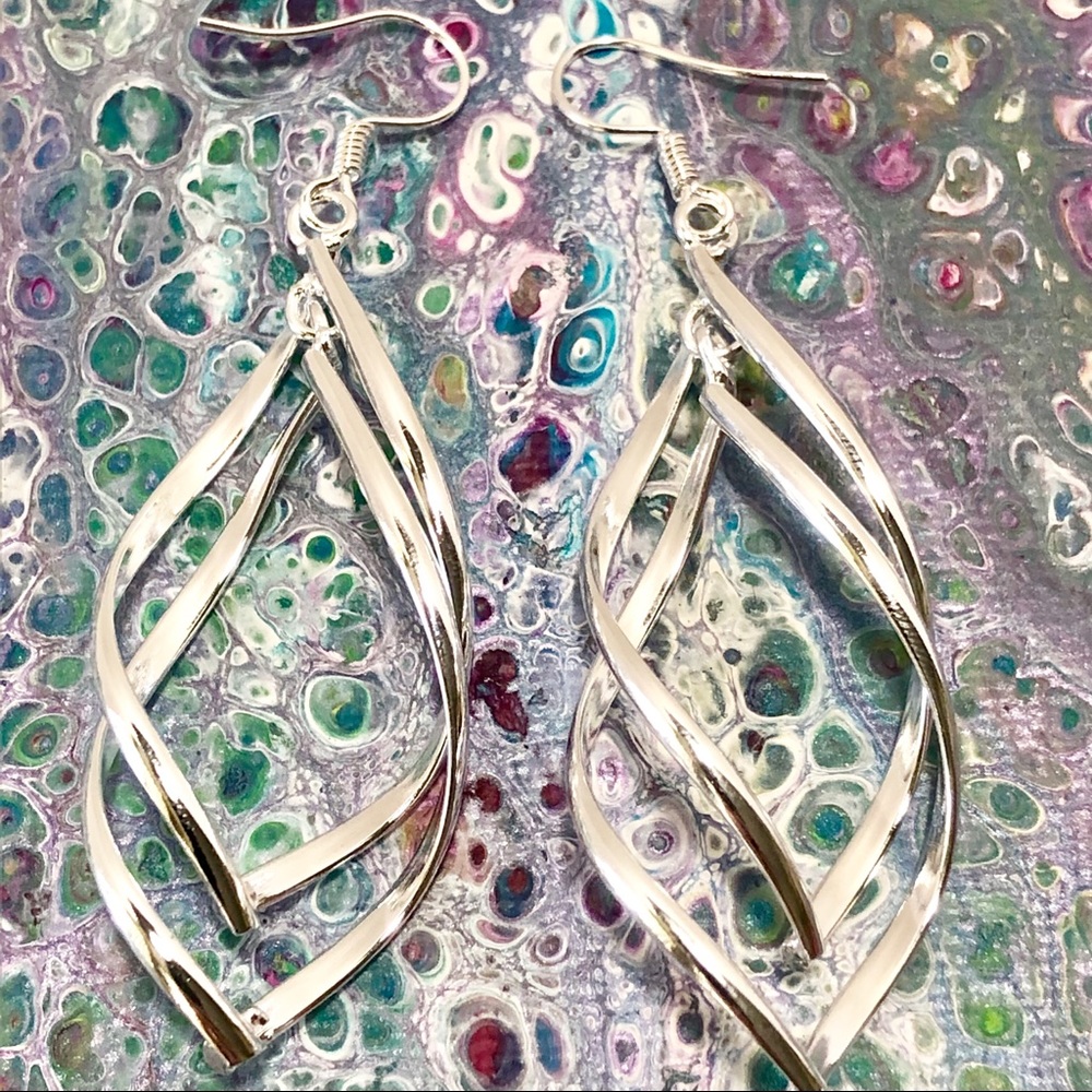 3 for $20 Hollow Silver Dangle Boho Earrings New. - Picture 1 of 5